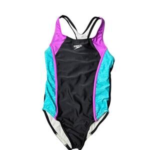 Speedo Colorblock One-Piece Girl's Swimsuit Size: M